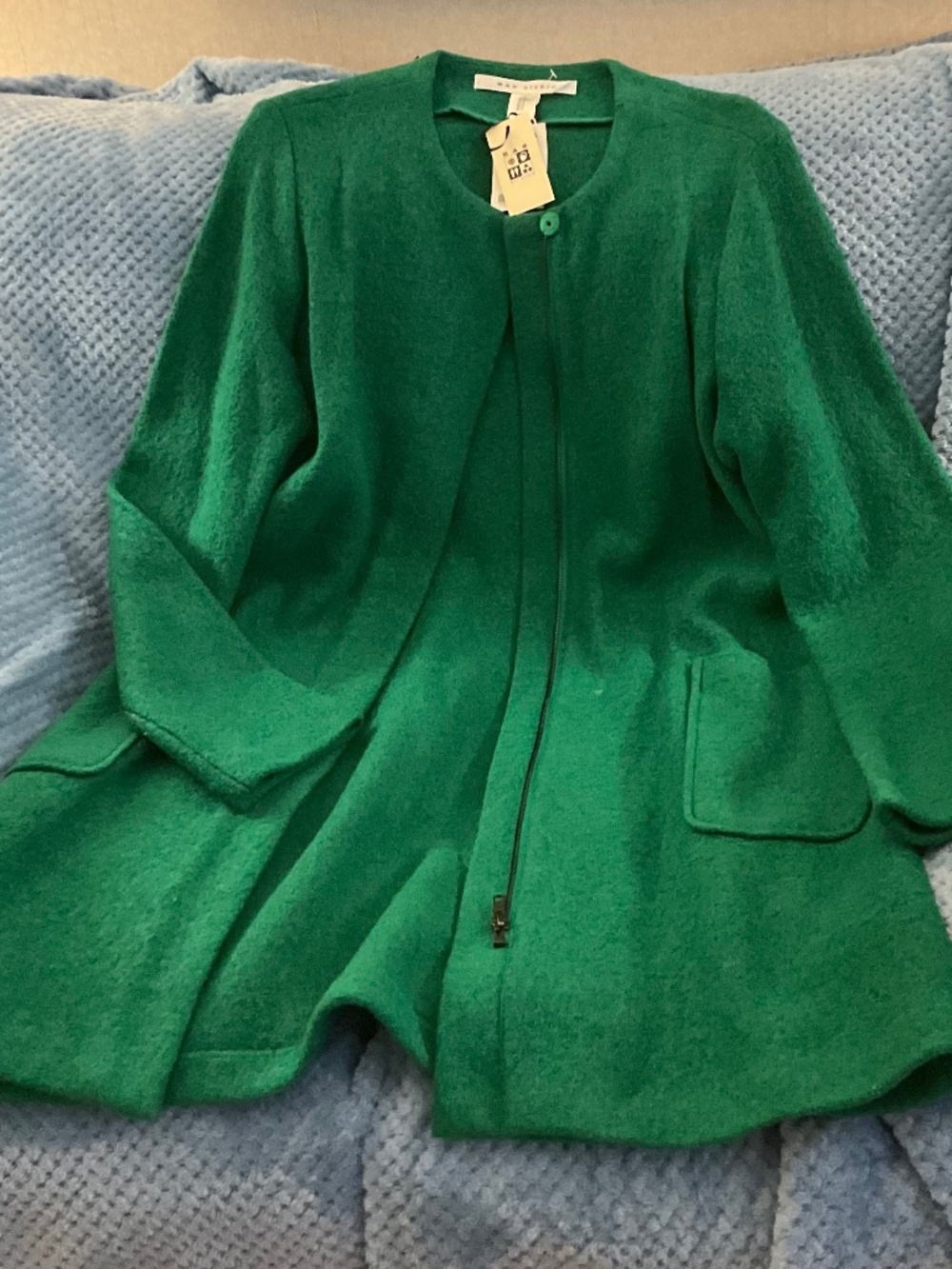 Green wool max studios jacket.